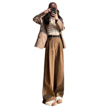 Load image into Gallery viewer, Women's Pants Autumn Winter Corduroy High Waist Wide Leg Pants for Women Casual Trousers Female Straight Pants Women Clothes New

