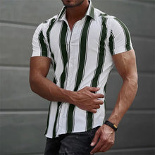 Load image into Gallery viewer, Striped Hawaiian Casual Shirt Men
