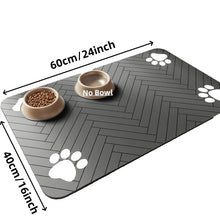 Load image into Gallery viewer, Pet Feeding Mat-Absorbent Pet Placemat for Food and Water Bowl, with Waterproof Rubber Backing, Quick Dry Water Mat for Dog Cat
