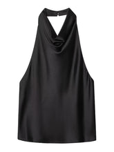Load image into Gallery viewer, HXAO Top Women Halter Satin Women Tops Backless Corset Top Vest Yellow Pink Black Summer Elegant Sexy Tops Tank Vestidos
