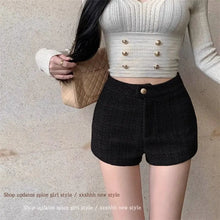 Load image into Gallery viewer, High Waist A Line Wool Shorts
