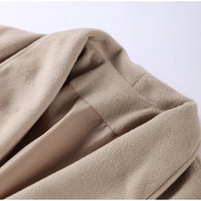 Load image into Gallery viewer, Elegant Women's Lace Up Woolen Coats Solid Full Sleeve Turn-down Collar Loose Lady Coats 2025 Autumn Winter Female Streetwear
