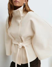 Load image into Gallery viewer, 2025 Autumn Woolen Coats Women Casual Double Breasted Stand Collar Female Office Short Jackets Chic Lady Loose Street Outwear

