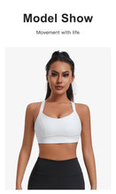 Load image into Gallery viewer, Women High Impact Sports Bra Criss Cross Back Padded Bra Workout Fitness Sports Yoga Bras Shockproof Sport Crop Top Vest
