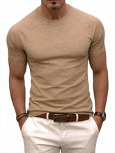 Load image into Gallery viewer, Men's fitness sports T-shirt for training, showing muscles, loose fit, suitable for summer fashion and casual running.
