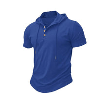 Load image into Gallery viewer, Men T Shirts  Summer Slim Fitness Hooded Short-Sleeved Bodybuilding Quick Dry Tshirt Male Gym Clothes Breathable Sports Tops
