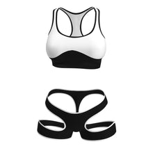 Load image into Gallery viewer, Sexy Sports Bra And High-Waist Bikini Set for Women in Various Seasons Nylon Material Hollow out Design for Hot Spring Soaking
