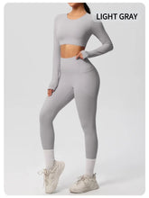 Load image into Gallery viewer, Yoga Gym Set Women Sports Impact Longline Strappy Top Fitness Overalls Sets Womens 2 Piece Sportswear Woman Gym Leggings Solid

