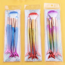 Load image into Gallery viewer, Mermaid Makeup Brushes Set Cosmetic Powder Eye Shadow Foundation Blush Brush Soft Beauty Make Up Tool Maquiagem 6 Color Gradient

