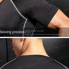 Load image into Gallery viewer, Gym Fitness T Shirt Men's Short Sleeve Summer Boxing Jersey Legging Men Rashguard Compression Pants Quick Dry Tight T-Shirts Men
