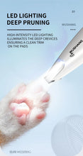 Load image into Gallery viewer, Pet Dog Electric Groomer Trimmer with LED Light Waterproof Pet Foot Hair Trimmer Low Noise Cat Dog Face Foot Ear Hip Paw Shaver
