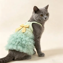 Load image into Gallery viewer, 1pc Summer breathable pet dress, paired with checkered bow camisole skirt, sleeveless vest, cat and dog clothing
