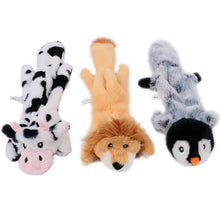 Load image into Gallery viewer, Funny Simulated Animal No Stuffing Dog Toy with Squeakers Durable Stuffingless Plush Squeaky Dog Chew Toy Crinkle Pet Squeak Toy
