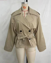 Load image into Gallery viewer, Women's Jacket 2026 New Spring Fashion Khkai Belted Short Jacket for Women Autumn Ladies Jacket Casaul Chic Women Outerwear

