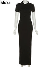 Load image into Gallery viewer, Elegant Collar Side Slit Dress
