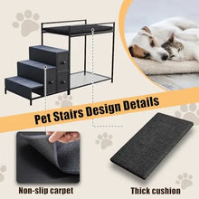 Load image into Gallery viewer, Pet Bunk Bed with Stairs and Storage, Dogs/Cats Window Perch, Bedside Lounge Elevated Dog Bed Multi-Level Platform with
