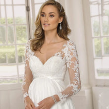 Load image into Gallery viewer, Elegant Lace Maternity Wedding Gown
