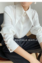 Load image into Gallery viewer, Elegant Satin Office Casual Shirt
