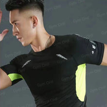 Load image into Gallery viewer, Gym Fitness T Shirt Men's Short Sleeve Summer Boxing Jersey Legging Men Rashguard Compression Pants Quick Dry Tight T-Shirts Men
