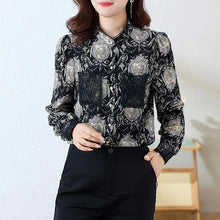 Load image into Gallery viewer, Printed Satin Commuter Shirt Women

