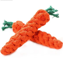Load image into Gallery viewer, 1pc Pet Knot Toy for Dog and Cat Carrot Shape Dog Chew Toys Cotton Rope Toys for Indoor Dogs Cat Toys Dog Accessories
