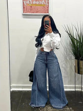 Load image into Gallery viewer, Vintage Wide-Leg Jeans for Women Y2K Niche Design Flared Pants Loose Versatile Floor-Length Trousers
