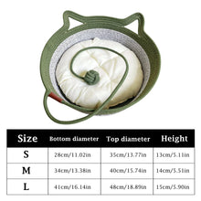 Load image into Gallery viewer, Pet Cat Bed Round Hand Woven Rattan Wear-resistant Cat Bed Summer Pet Bed Indoor Sleeping House Pet Products Accessories
