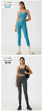 Load image into Gallery viewer, Women's Workout Set: Shock-Absorbing, Pushing-Up, Side-Bust-Control Sports Bra with High-Waisted Peach-Butt Yoga Top

