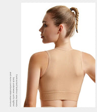Load image into Gallery viewer, Women's Sleeveless Sports Bra Navel-Leaking with A Chest Pad  Highly Elastic Vest Sexy Stretchy Breathable Bra

