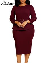 Load image into Gallery viewer, Pencil Midi Dress with Waist Sash
