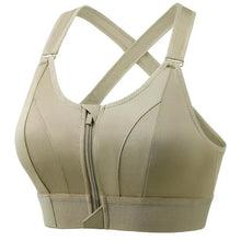 Load image into Gallery viewer, Sports Bras For Women Front Zipper Adjustable Strap Shockproof Elastic Fitness Athletic Brassiere Slim Yoga Crop Top
