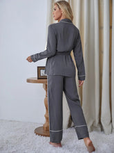 Load image into Gallery viewer, Wrap Belt V Neck Pajama Set
