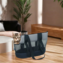 Load image into Gallery viewer, Practical Oxford Cloth Pet Carrier Black Foldable Pet Bag Breathable Lightweight Pet Backpack Hiking Trip
