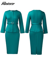 Load image into Gallery viewer, Pencil Midi Dress with Waist Sash
