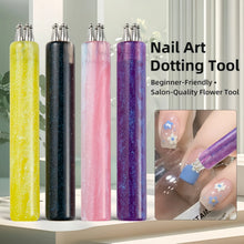 Load image into Gallery viewer, Nail Art Five-Petal Flower Dotting Tool, DIY Nail Design Brush, Acrylic Handle,  Professional &amp; Beginner Friendly, Portable

