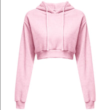 Load image into Gallery viewer, Cropped Hooded Pullover Sweatshirt Women
