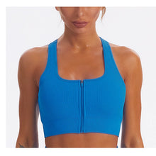Load image into Gallery viewer, Sports Bra Crop Top Zipper Fitness Women Sportswear Sport Top Bras For Fitness Gym Female Running Push Up Yoga Workout Bra
