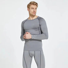 Load image into Gallery viewer, Men Bodybuilding Sports T-Shirt Quick Dry Running Shirt Long Sleeve Compression Top Gym T Shirt Men Fitness Tight Rashgad
