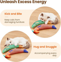 Load image into Gallery viewer, Cat Toys Fish,Teeth Grinding Catnip Toys,Soft and Durable,Kitten Toys Interactive Sounding Cat Chew Bite Plush Toys Cat Supplie
