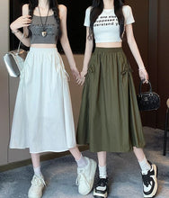 Load image into Gallery viewer, Drawstring Cargo A-Line Midi Skirt
