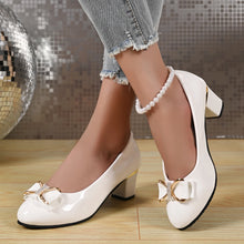 Load image into Gallery viewer, Women High Heels Low Heels Fashion Bling Bow patent leather Professional Casual Pumps Woman Wedding Party Shoes Large Size 42
