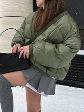 Load image into Gallery viewer, Women winter coats 2024 New in coats Couple style loose V-neck long sleeved top Thick and warm women's coat cotton-padded jacket
