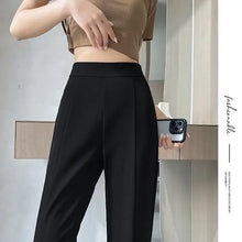 Load image into Gallery viewer, Women's Wide-Leg Pants High-Waisted with Bow Tie Detail Side Slits

