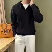 Load image into Gallery viewer, Hooded New Internet Celebrity Men's Sweater Versatile Popular Autumn Winter Solid Color Zipper Bottoming Trendy Hoodies Casual
