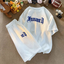 Load image into Gallery viewer, Printed Streetwear Tracksuit Men Summer Waffle Sets Casual Trendy Sportswear Short Sleeve T-Shirt Sports Breathable Shorts
