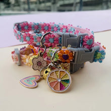 Load image into Gallery viewer, Pet Collar With Bell Cartoon Footprint Colorful Dog Puppy Kitten Collar Adjustable Safety Bell Ring Necklace Pet Accessories
