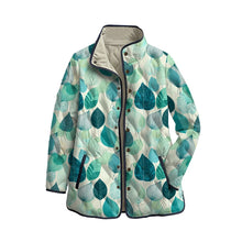 Load image into Gallery viewer, Quilted Leaf Print Winter Jacket

