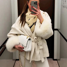 Load image into Gallery viewer, Fox Fur Woolen Coats Women's Short Coat Office Lady Removable Elegant Double-sided Wool Overcoat 2025 New Cardigan Jacket
