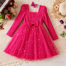 Load image into Gallery viewer, Christmas Bow Princess Girls Dress

