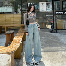 Load image into Gallery viewer, High Waisted Wide Leg Jeans Women Cotton Retro Denim Y2k Loose Fashion Design Sense Pant Streetwear Baggy Straight Trouser Woman

